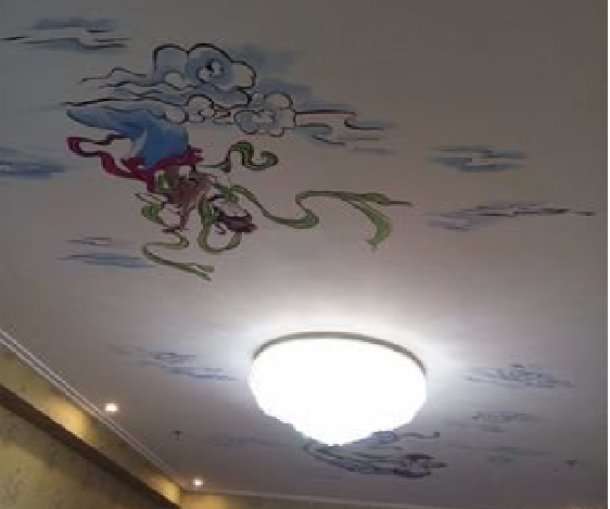 石阡如何快速绘制天花板上的手绘墙？