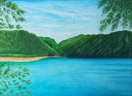 石阡在墙绘中，如何绘画绿水青山？